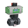 Ball valve Series: VKDIC PVC-C/PTFE/EPDM Pneumatic operated Double acting DA80 PN16 Glued sleeve 63mm DN50